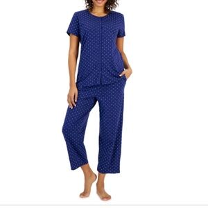 Charter Club Women's 2-Pc. Cotton Printed Cropped Pajamas Set